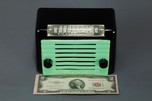 Admiral 7T03CG Radio in Black Bakelite with Green - Rare Midget Size